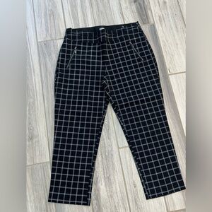 Express Navy White Plaid Pants Size 10 Long